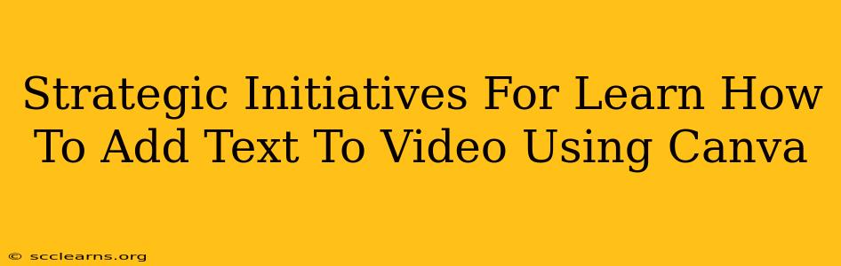 Strategic Initiatives For Learn How To Add Text To Video Using Canva