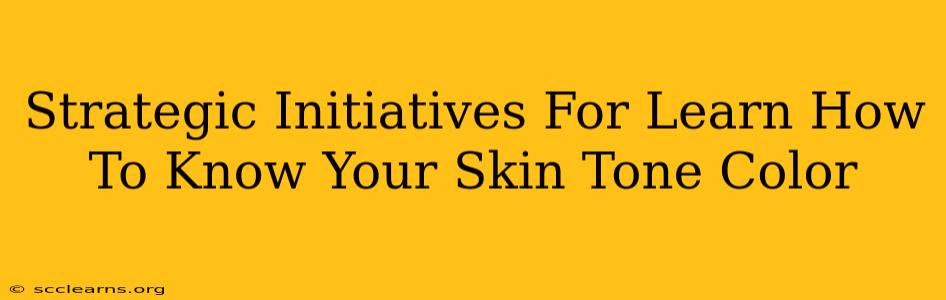 Strategic Initiatives For Learn How To Know Your Skin Tone Color