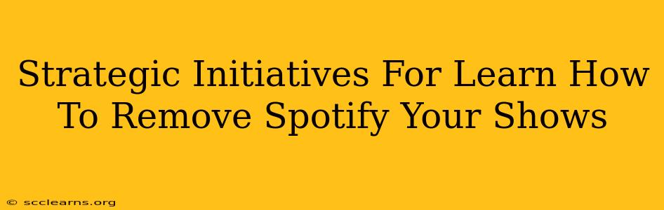 Strategic Initiatives For Learn How To Remove Spotify Your Shows