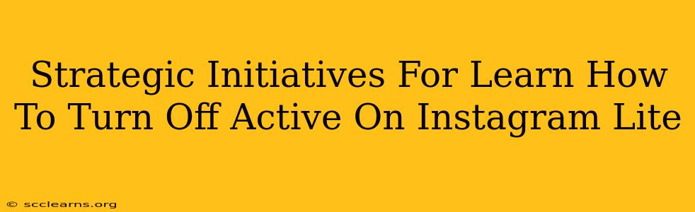 Strategic Initiatives For Learn How To Turn Off Active On Instagram Lite