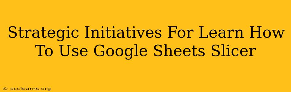 Strategic Initiatives For Learn How To Use Google Sheets Slicer