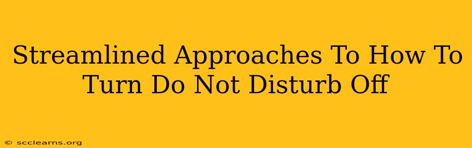 Streamlined Approaches To How To Turn Do Not Disturb Off