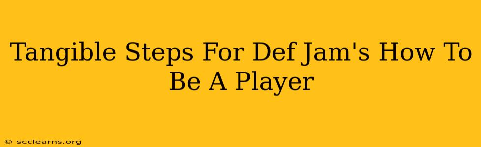 Tangible Steps For Def Jam's How To Be A Player