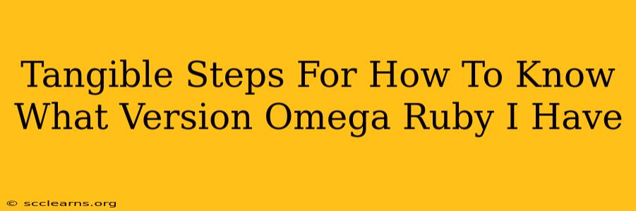 Tangible Steps For How To Know What Version Omega Ruby I Have