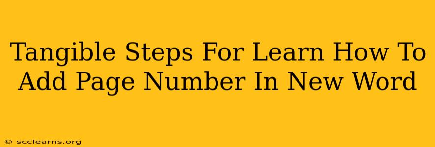 Tangible Steps For Learn How To Add Page Number In New Word