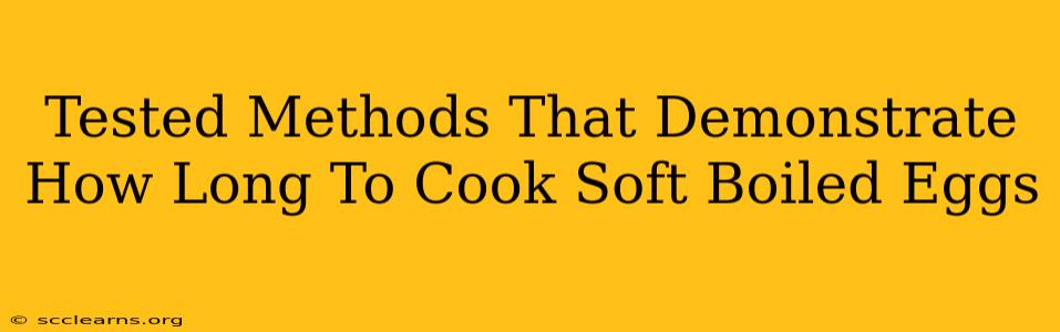 Tested Methods That Demonstrate How Long To Cook Soft Boiled Eggs