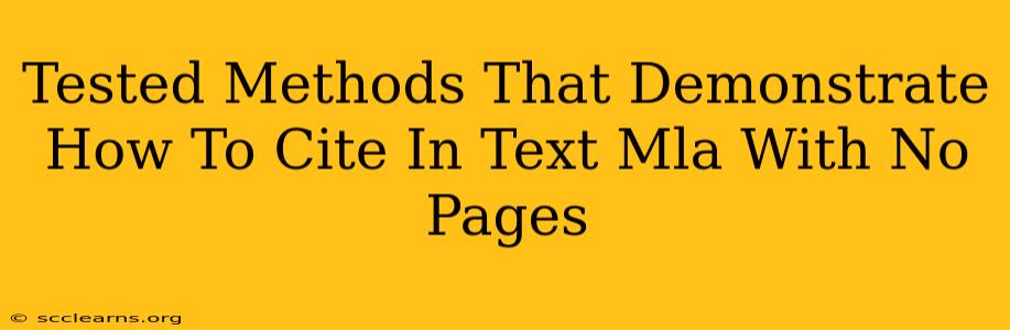 Tested Methods That Demonstrate How To Cite In Text Mla With No Pages