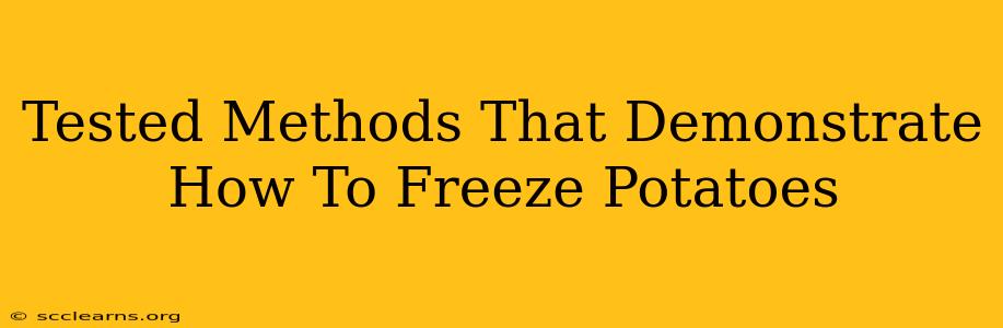 Tested Methods That Demonstrate How To Freeze Potatoes