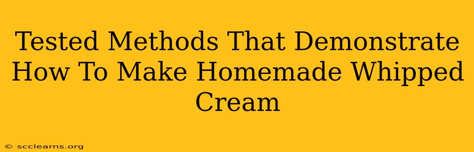 Tested Methods That Demonstrate How To Make Homemade Whipped Cream