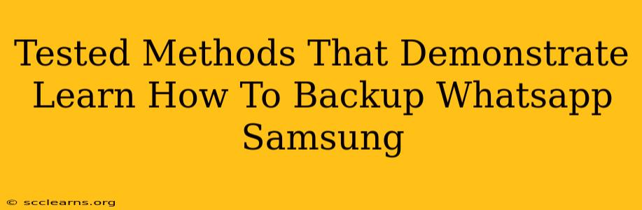 Tested Methods That Demonstrate Learn How To Backup Whatsapp Samsung