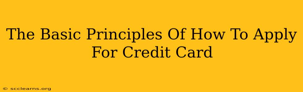 The Basic Principles Of How To Apply For Credit Card