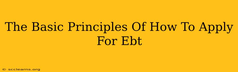 The Basic Principles Of How To Apply For Ebt