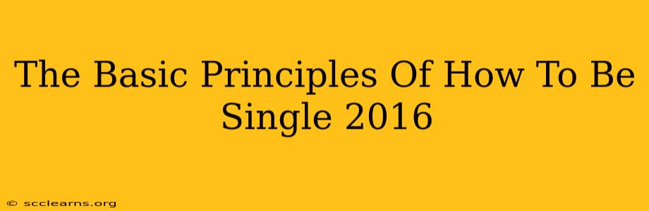 The Basic Principles Of How To Be Single 2016