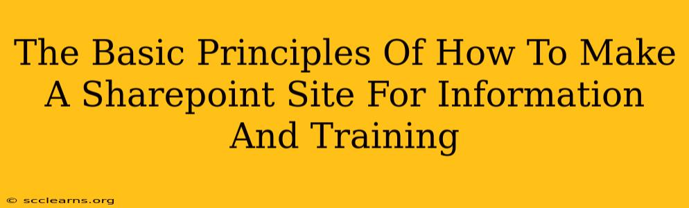 The Basic Principles Of How To Make A Sharepoint Site For Information And Training