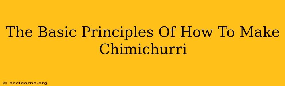 The Basic Principles Of How To Make Chimichurri