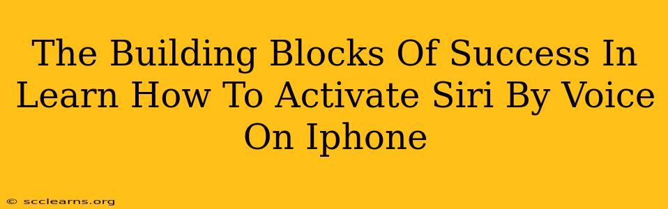 The Building Blocks Of Success In Learn How To Activate Siri By Voice On Iphone