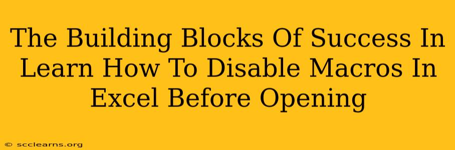 The Building Blocks Of Success In Learn How To Disable Macros In Excel Before Opening