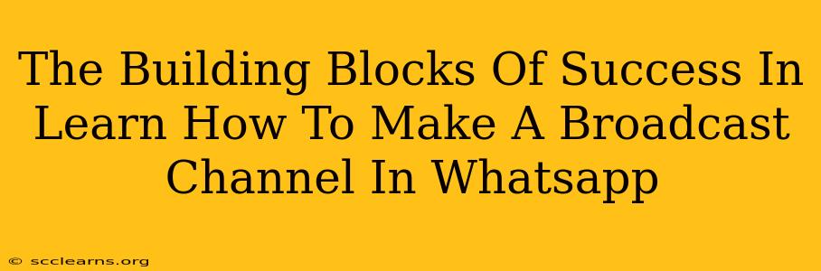 The Building Blocks Of Success In Learn How To Make A Broadcast Channel In Whatsapp