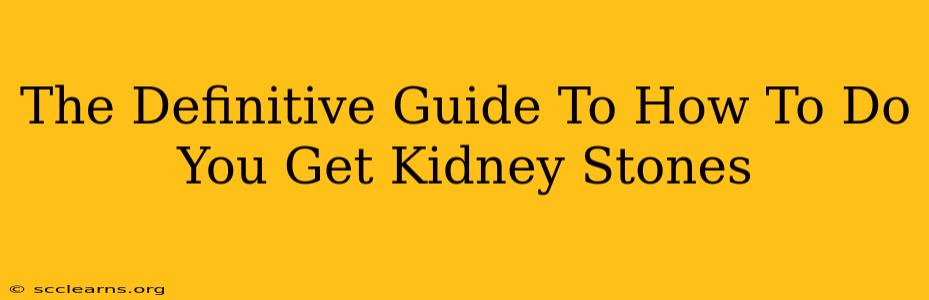 The Definitive Guide To How To Do You Get Kidney Stones