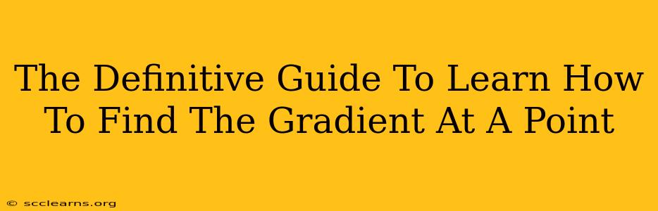 The Definitive Guide To Learn How To Find The Gradient At A Point