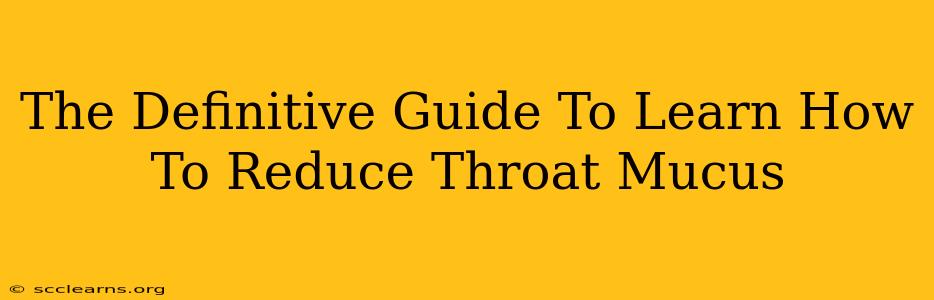 The Definitive Guide To Learn How To Reduce Throat Mucus