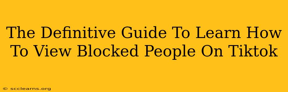 The Definitive Guide To Learn How To View Blocked People On Tiktok