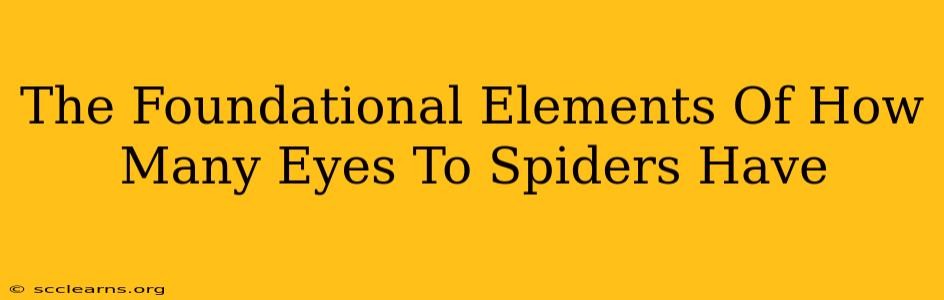 The Foundational Elements Of How Many Eyes To Spiders Have