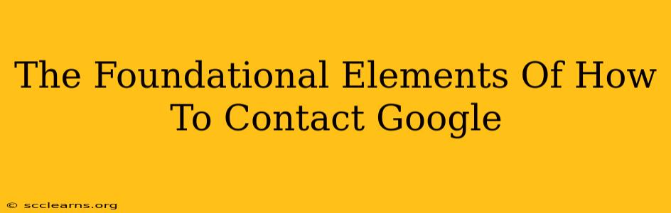 The Foundational Elements Of How To Contact Google