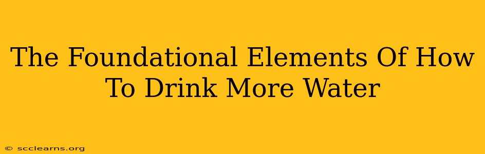 The Foundational Elements Of How To Drink More Water