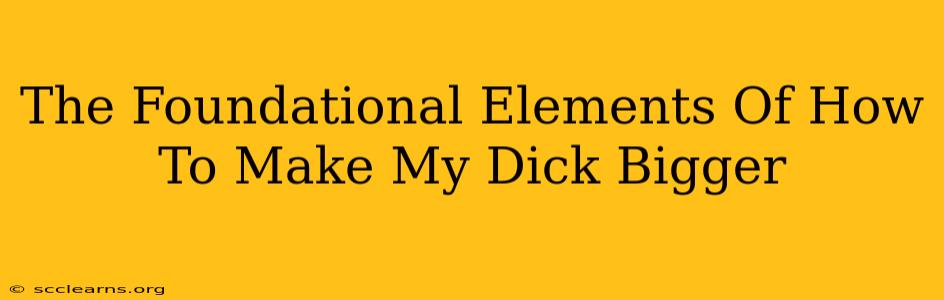 The Foundational Elements Of How To Make My Dick Bigger