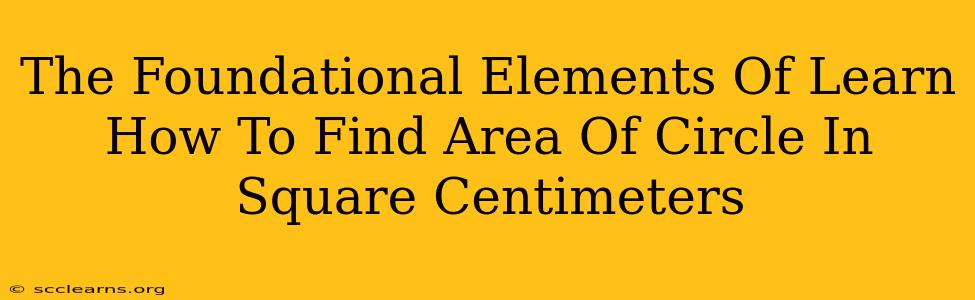 The Foundational Elements Of Learn How To Find Area Of Circle In Square Centimeters