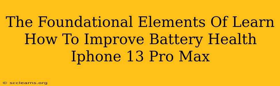 The Foundational Elements Of Learn How To Improve Battery Health Iphone 13 Pro Max