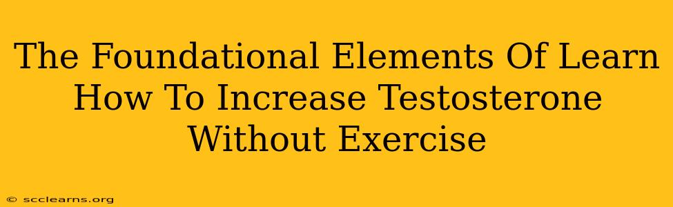 The Foundational Elements Of Learn How To Increase Testosterone Without Exercise