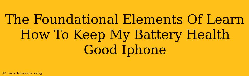 The Foundational Elements Of Learn How To Keep My Battery Health Good Iphone