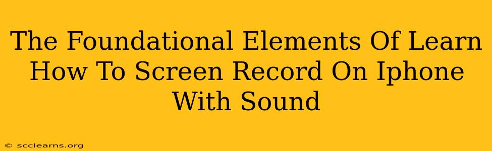 The Foundational Elements Of Learn How To Screen Record On Iphone With Sound