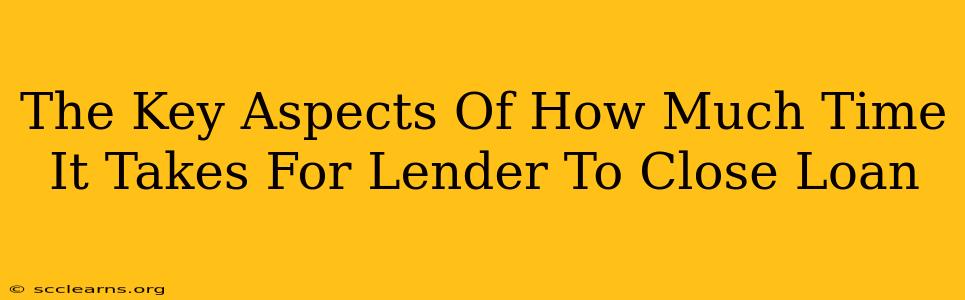 The Key Aspects Of How Much Time It Takes For Lender To Close Loan