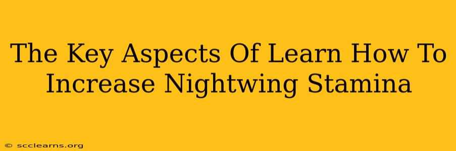 The Key Aspects Of Learn How To Increase Nightwing Stamina