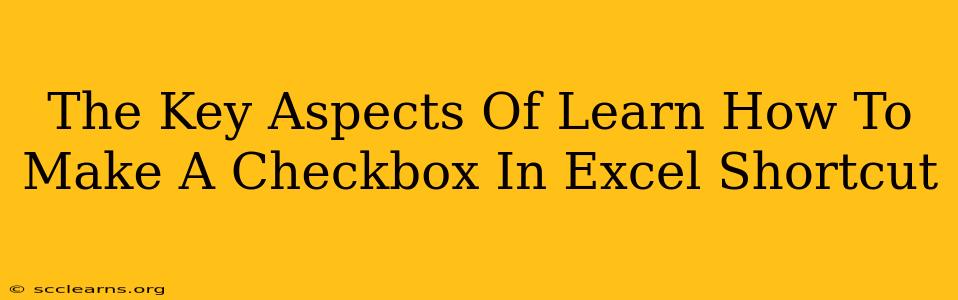 The Key Aspects Of Learn How To Make A Checkbox In Excel Shortcut