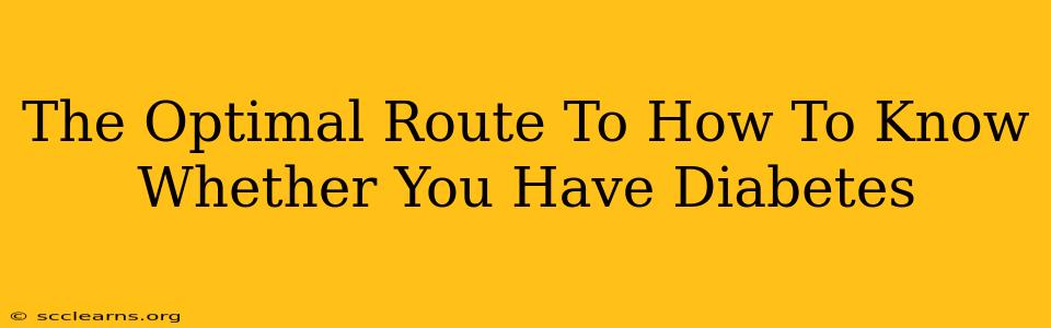 The Optimal Route To How To Know Whether You Have Diabetes