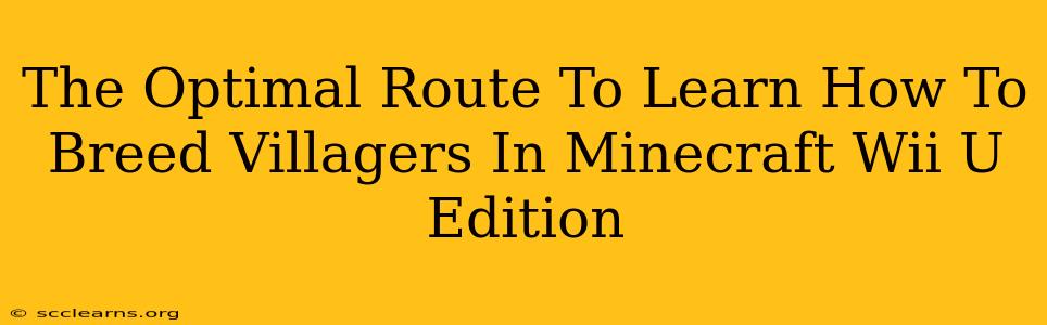 The Optimal Route To Learn How To Breed Villagers In Minecraft Wii U Edition