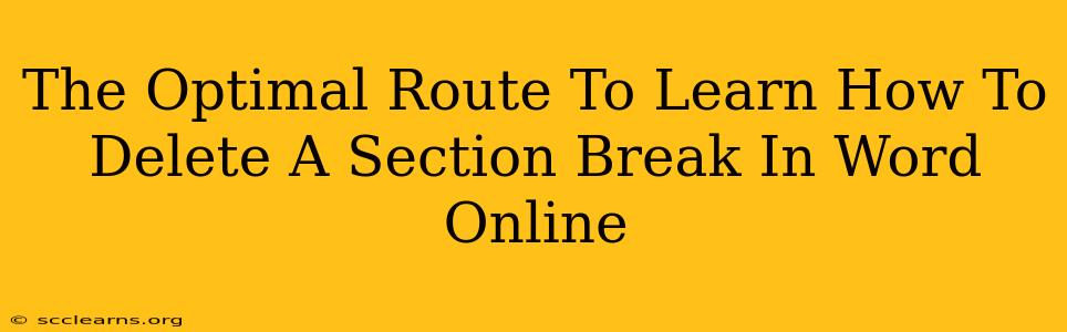 The Optimal Route To Learn How To Delete A Section Break In Word Online