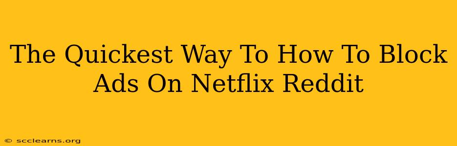 The Quickest Way To How To Block Ads On Netflix Reddit