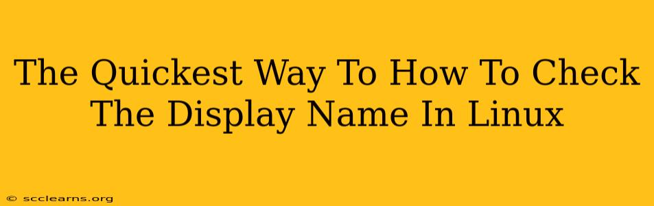 The Quickest Way To How To Check The Display Name In Linux