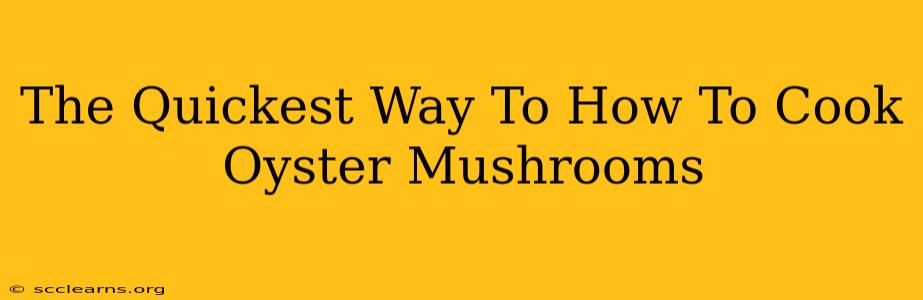 The Quickest Way To How To Cook Oyster Mushrooms