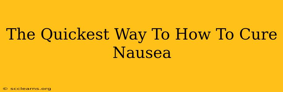 The Quickest Way To How To Cure Nausea