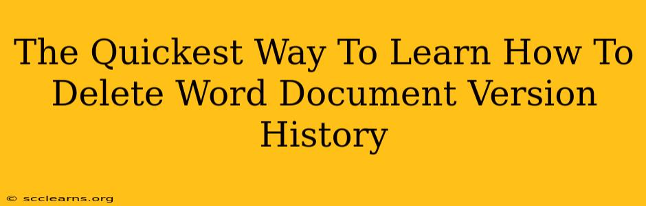 The Quickest Way To Learn How To Delete Word Document Version History