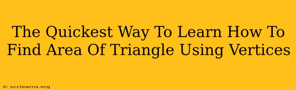 The Quickest Way To Learn How To Find Area Of Triangle Using Vertices