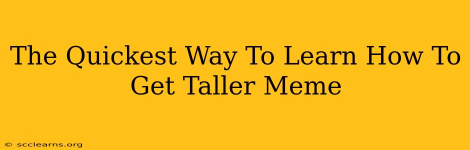 The Quickest Way To Learn How To Get Taller Meme