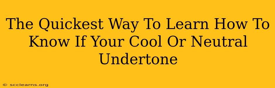 The Quickest Way To Learn How To Know If Your Cool Or Neutral Undertone