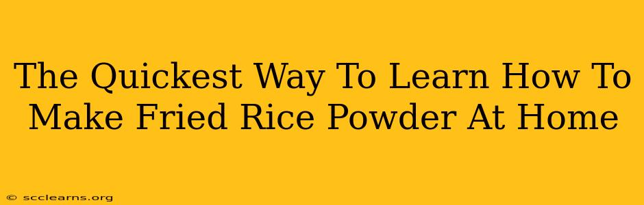 The Quickest Way To Learn How To Make Fried Rice Powder At Home